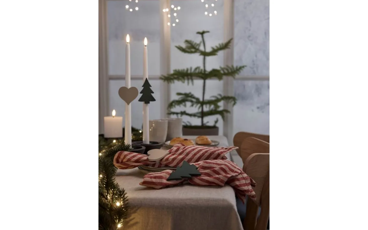 Tillbehör Till Adventsljusstakar<Star Trading Ljusmanschett Hjärta Beige 2-pack