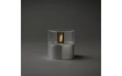 Ljuslyktor|Blockljus Utomhus<Konstsmide Ljusmarschall med Fjärrkontroll Silver IP44