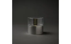 Ljuslyktor|Blockljus Utomhus<Konstsmide Ljusmarschall med Fjärrkontroll Silver IP44