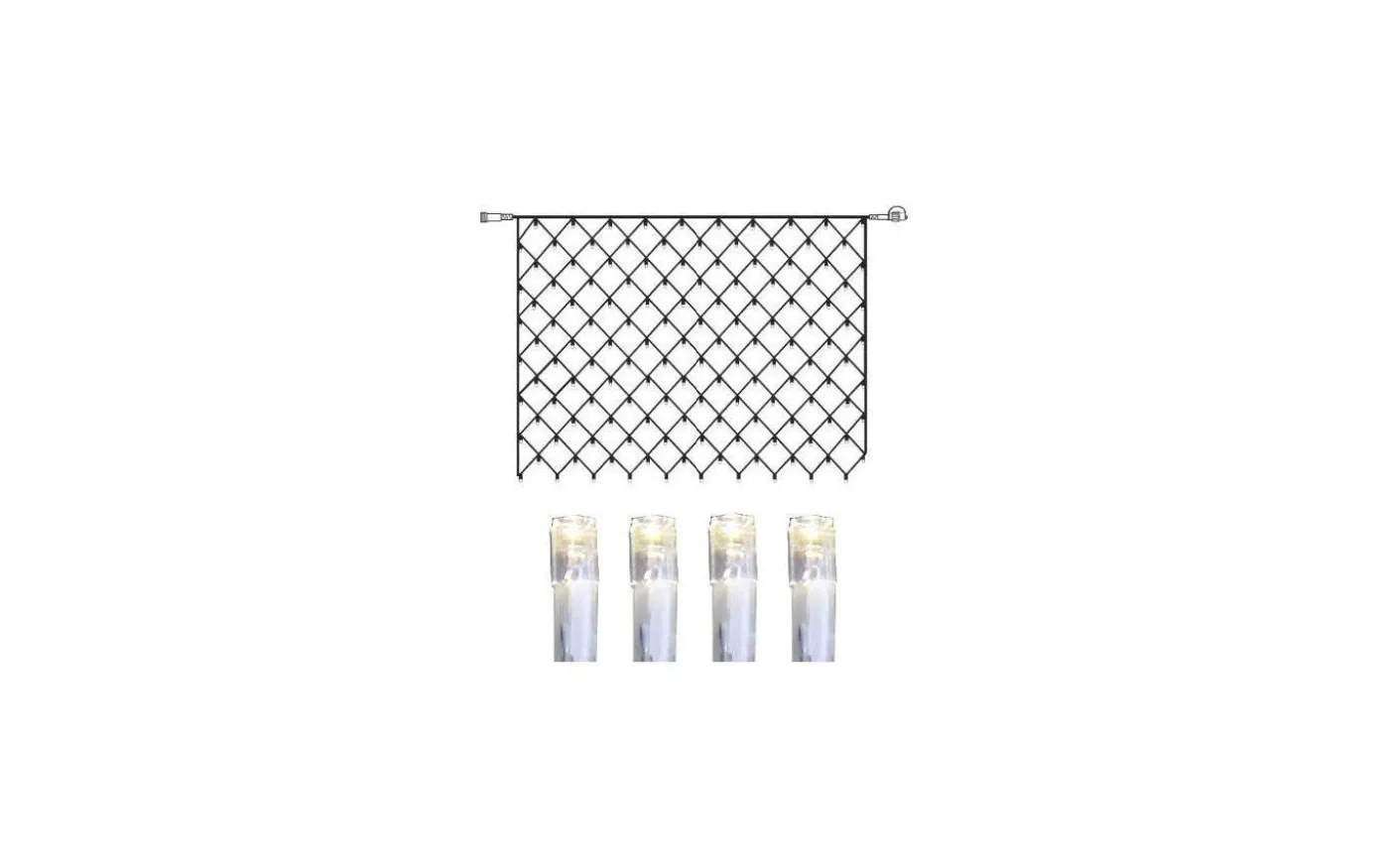 Ljusnät System Decor 2x1,5m Kallvit Vit Kabel