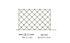 Ljusnät 2x1,5m LED Lightson