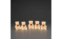 Julpynt Utomhus|Utomhusdekorationer<Konstsmide Ljusslinga Björnar 4m Vit/Röd IP44