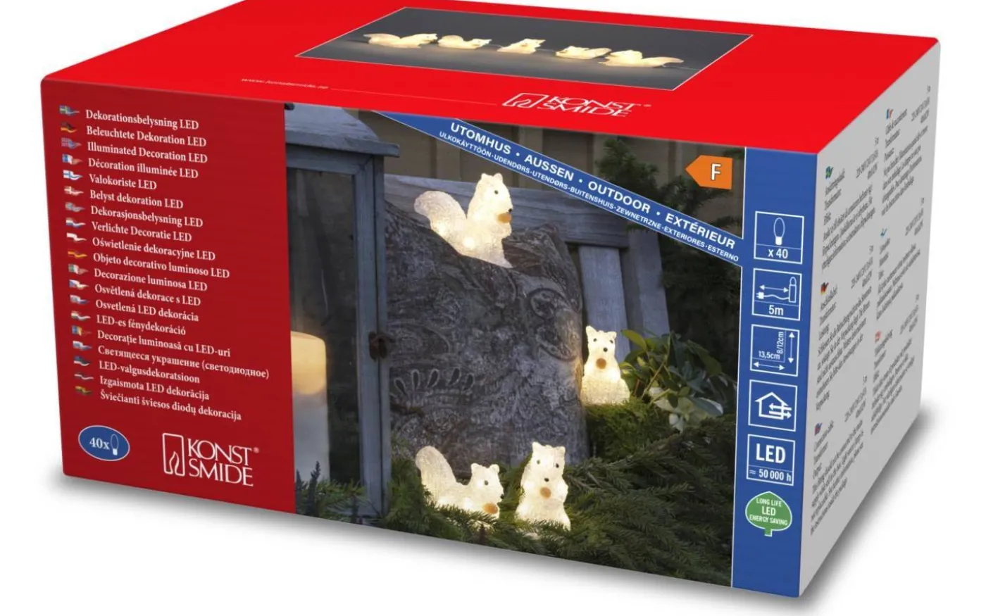 Ljusslinga Ekorre 4m Vit IP44