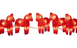 Julpynt Utomhus<Konstsmide Ljusslinga Hästar 5-Pack Röd IP44