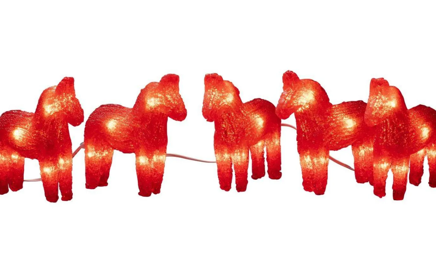Julpynt Utomhus<Konstsmide Ljusslinga Hästar 5-Pack Röd IP44