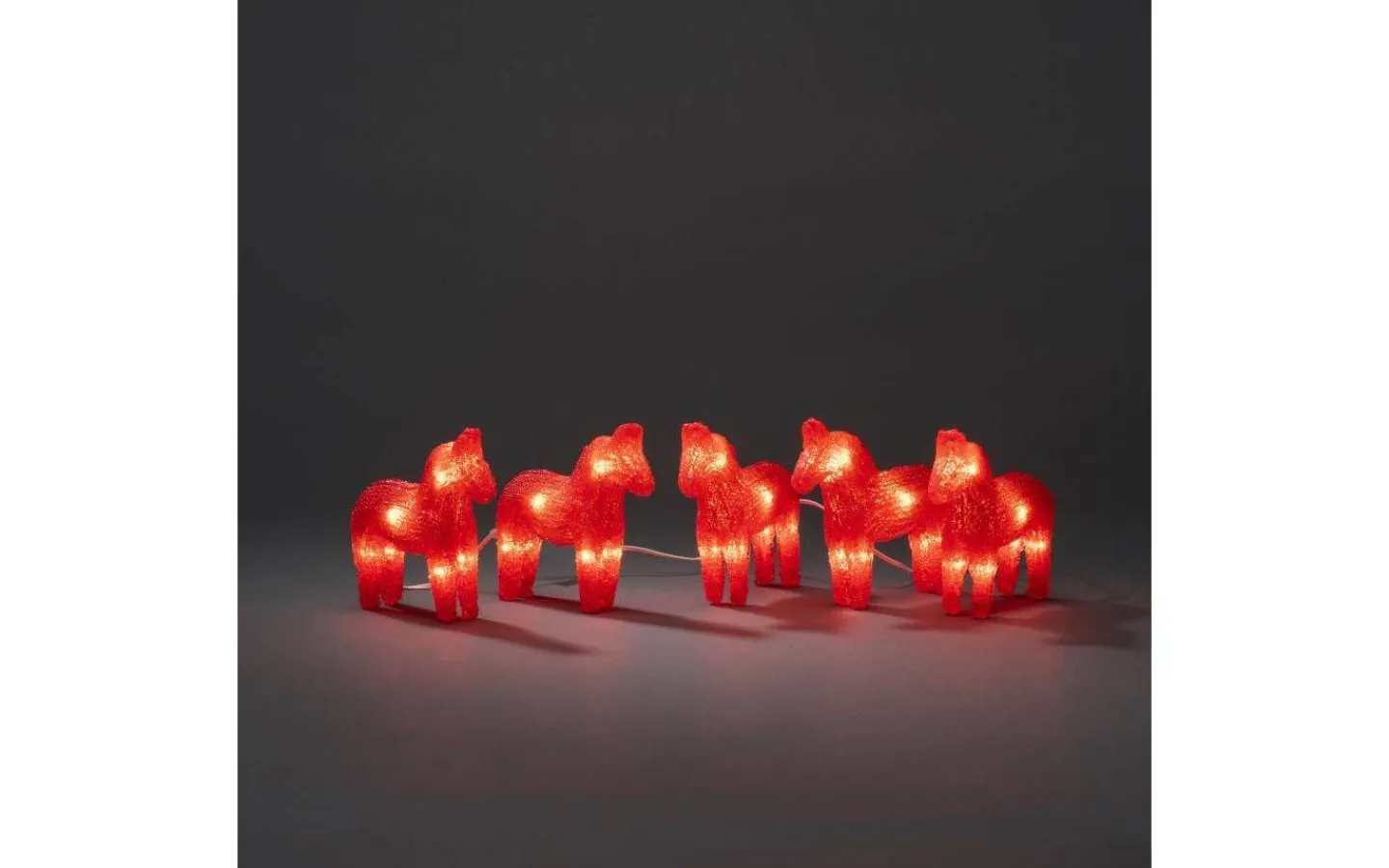 Julpynt Utomhus<Konstsmide Ljusslinga Hästar 5-Pack Röd IP44