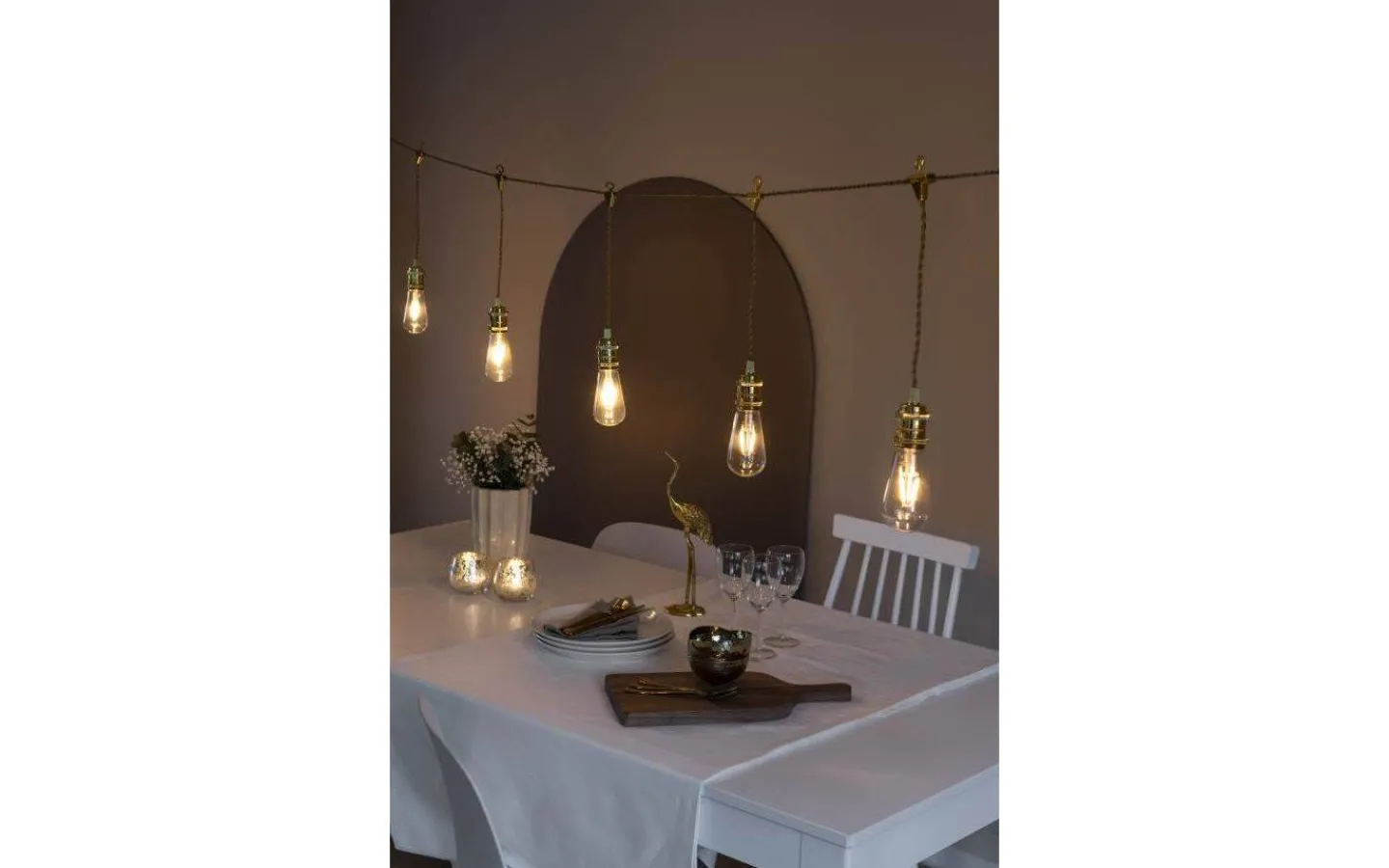 Konstsmide Ljusslinga Lyktlampor 8L Amber 3,5m* Partyslingor Inomhus 230V