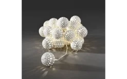 Konstsmide Ljusslinga 3m Metallbollar Vit* Julpynt Inomhus