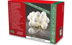 Konstsmide Ljusslinga 3m Metallbollar Vit* Julpynt Inomhus