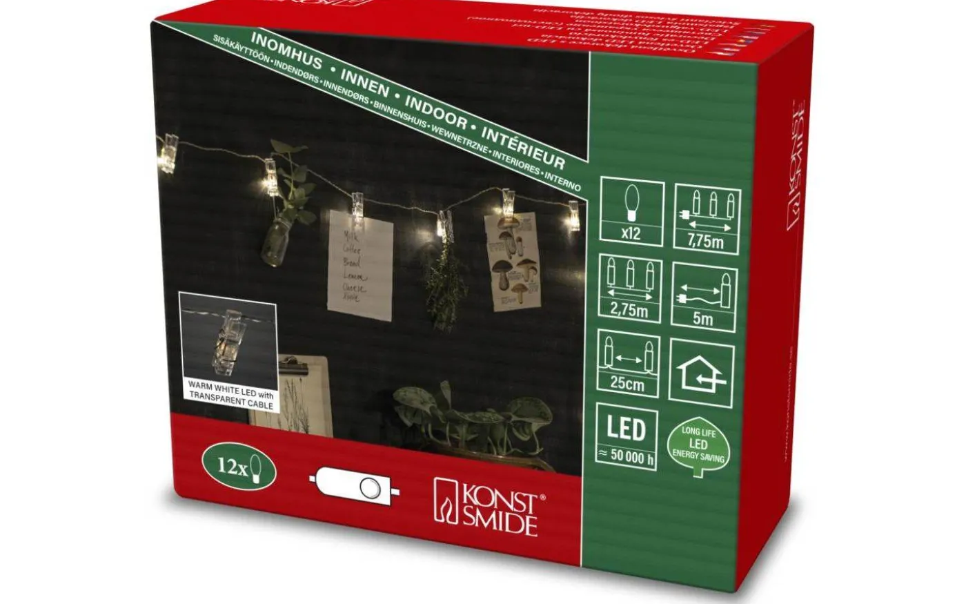 Ljusslinga med Klämmor 2,75m