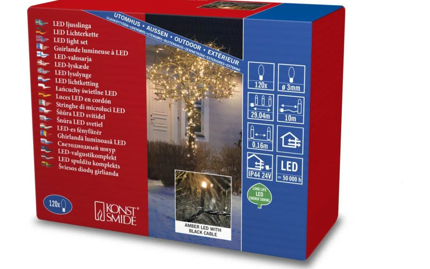 Ljusslinga Micro LED 19m Amber IP44