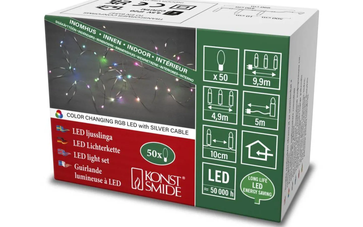 Dew Drop Slingor<Konstsmide Ljusslinga Micro Slow 4,9m RGB