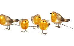 Konstsmide Ljusslinga Rödhakar 4m Varmvita LED IP44* Julpynt Utomhus|Utomhusdekorationer