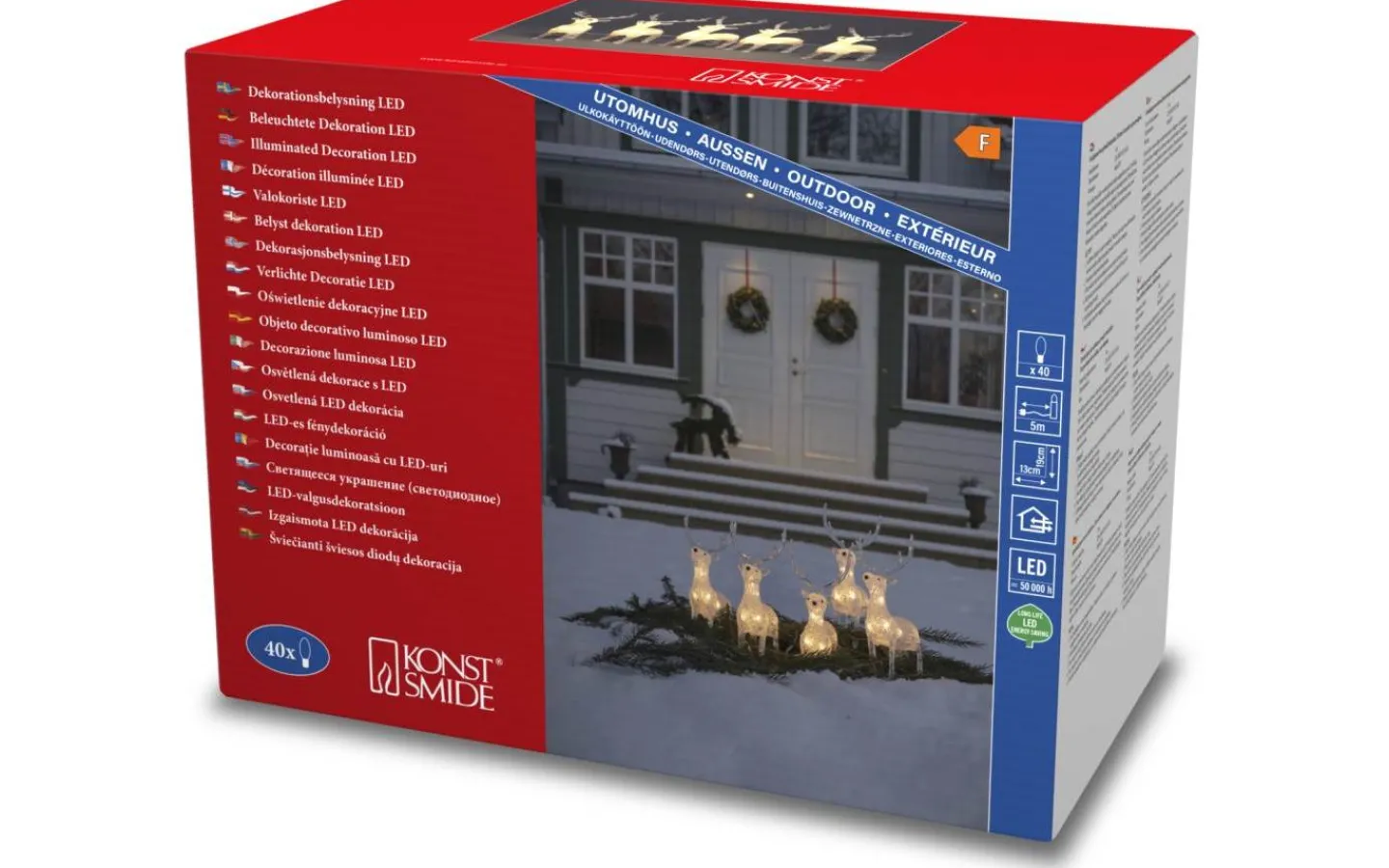 Julpynt Utomhus<Konstsmide Ljusslinga Ren 4m IP44