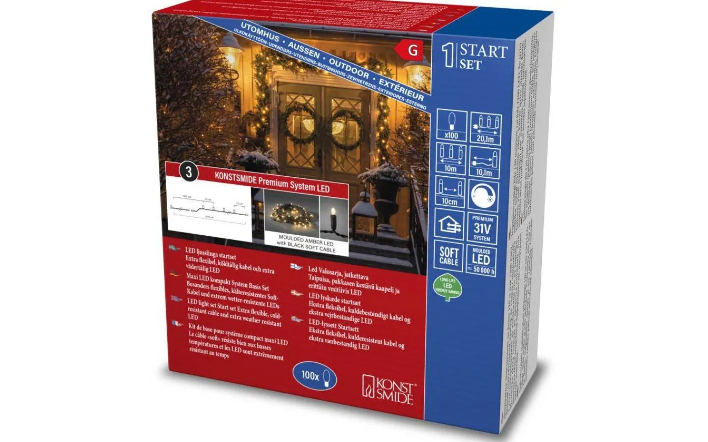 Konstsmide Ljusslinga Start System LED 31V 20m Amber IP44* System 31V Konstsmide