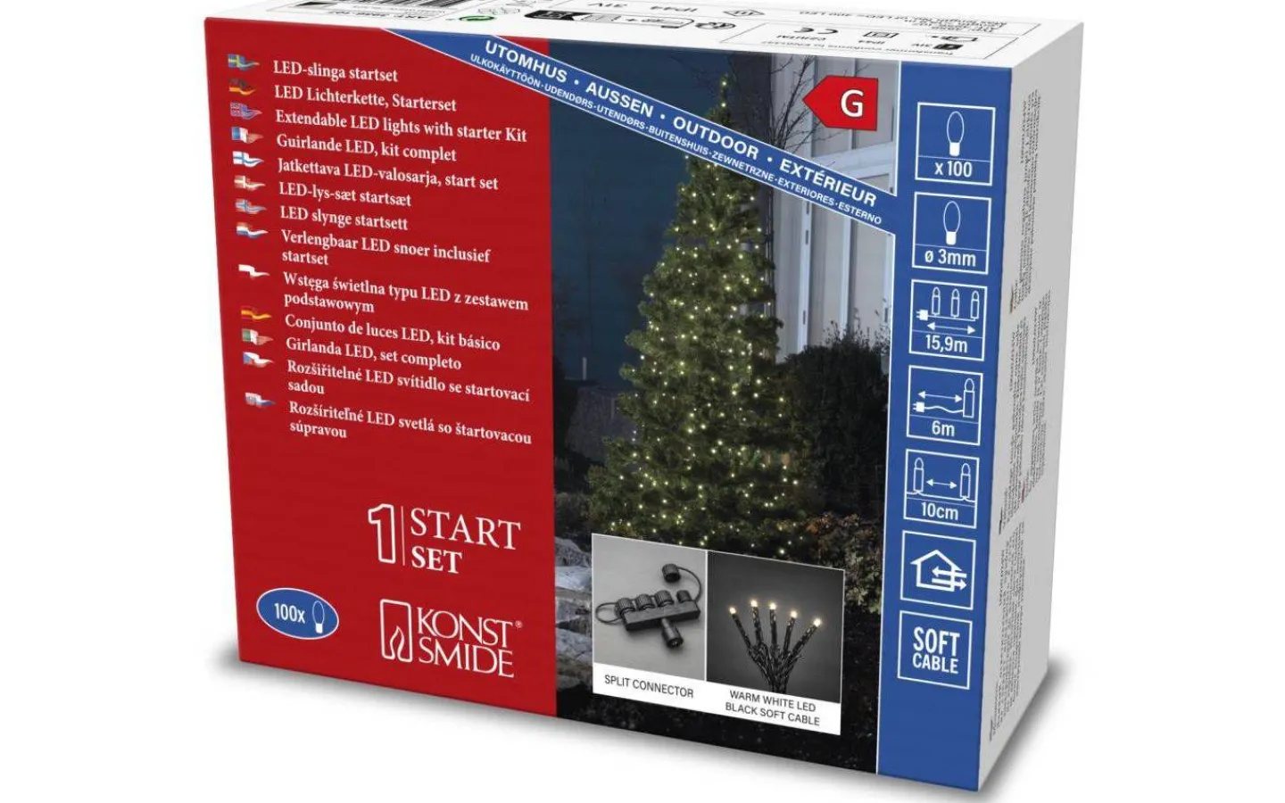 System 31V Konstsmide<Konstsmide Ljusslinga Start System LED 31V 10m med Varmvit P44