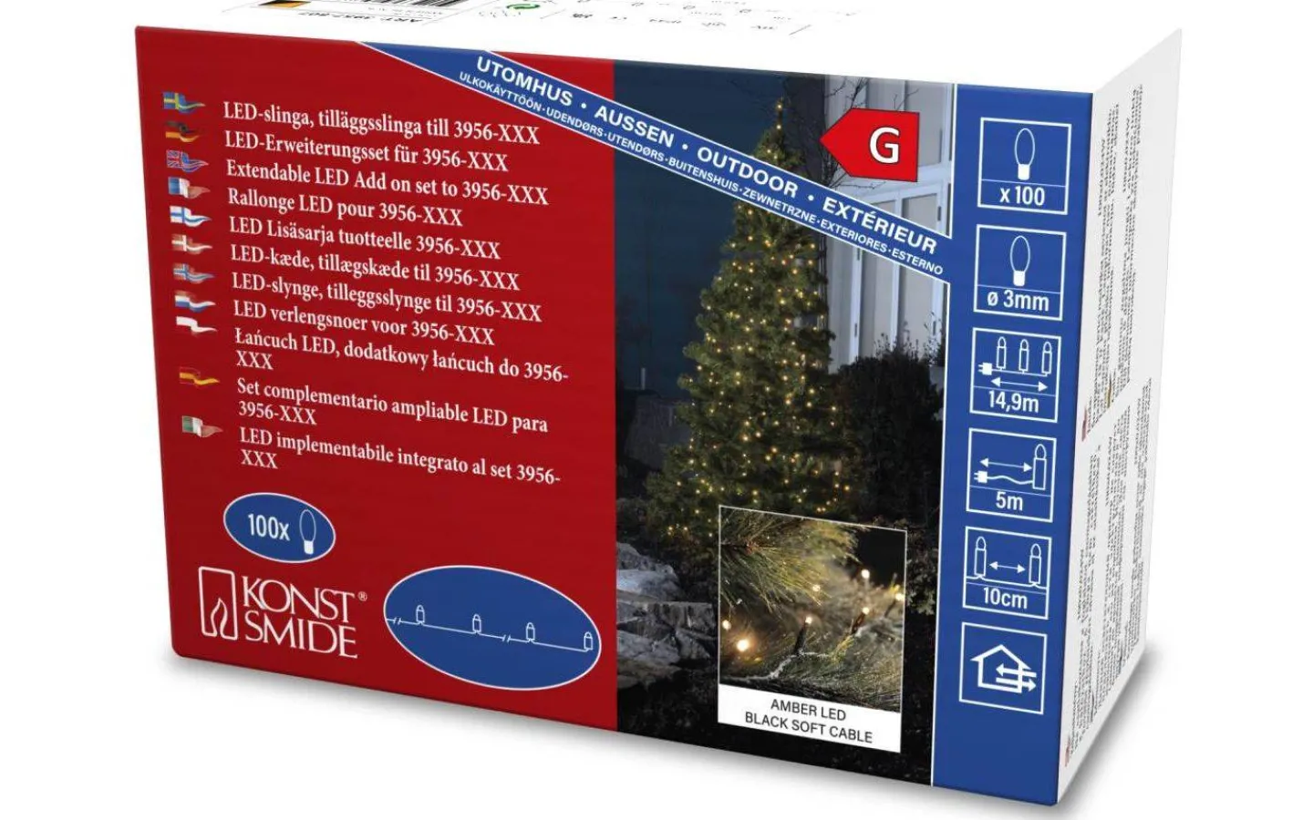 Konstsmide Ljusslinga System LED 31V 9,9m Amber IP44* System 31V Konstsmide