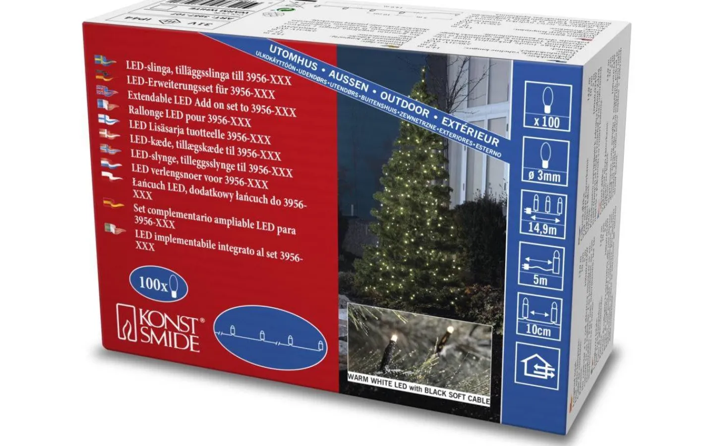 Konstsmide Ljusslinga Tillägg System LED 31V 10m Varmvit P44* System 31V Konstsmide