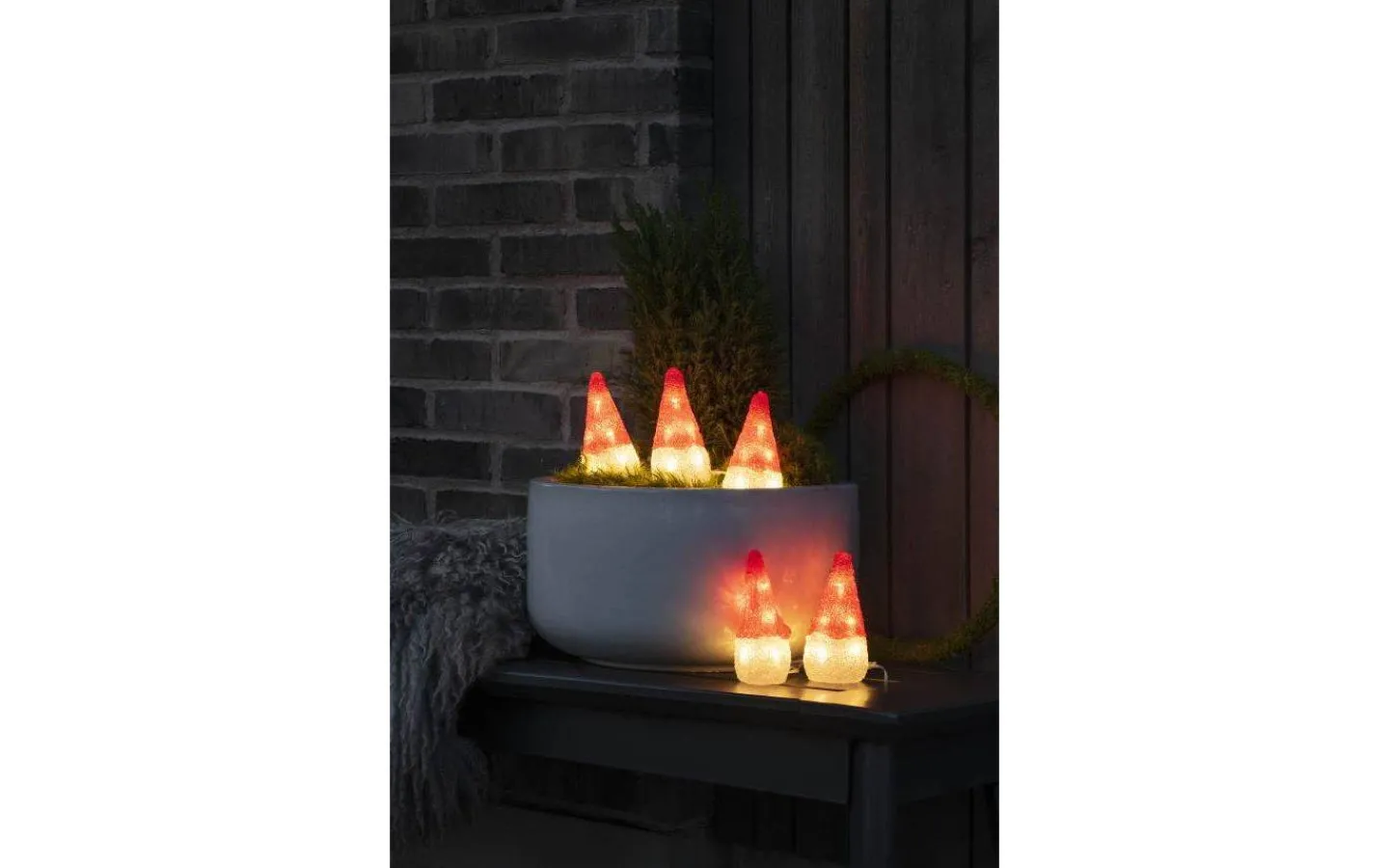 Julpynt Utomhus<Konstsmide Ljusslinga Tomtar i Akryl 4m IP44
