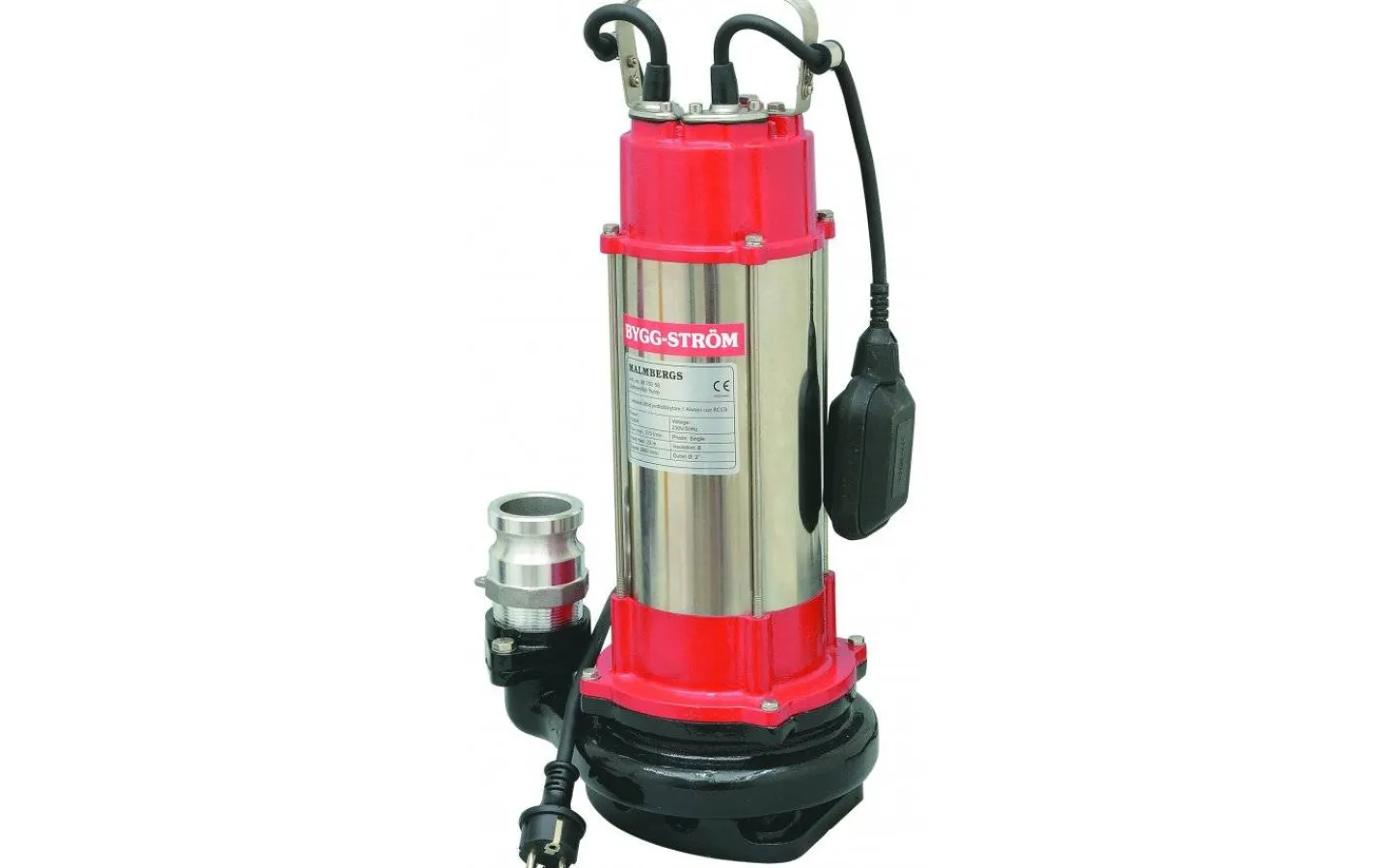 Malmbergs Länspump, Rostfri, 270L, 1500W, IP68, Flottör* Vattenvärmare, Pumpar