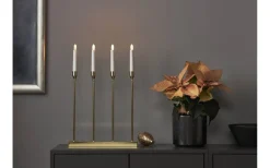 Lottie Batteridriven Adventsljusstake 48cm Mässing