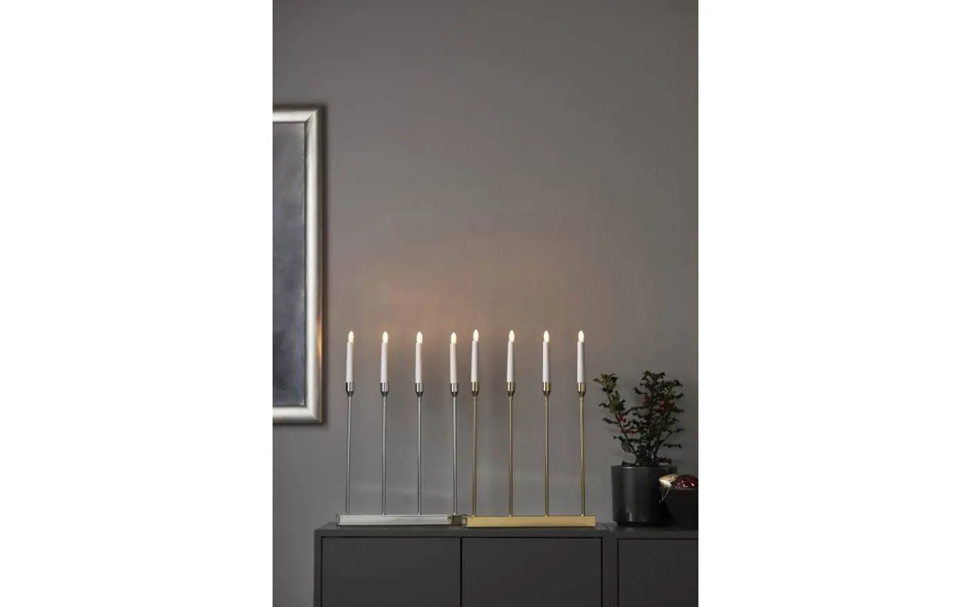 Lottie Batteridriven Adventsljusstake 48cm Mässing