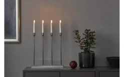 Star Trading Lottie Batteridriven Adventsljusstake 48cm Krom* Batteridrivna Adventsljusstakar|Visa Alla Adventsljusstakar