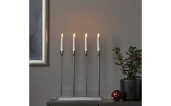 Star Trading Lottie Batteridriven Adventsljusstake 48cm Krom* Batteridrivna Adventsljusstakar|Visa Alla Adventsljusstakar