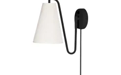 Globen Lighting Lou Vägglampa Vit Bouclé/Svart* Lampetter