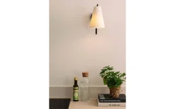 Globen Lighting Lou Vägglampa Vit Bouclé/Svart* Lampetter