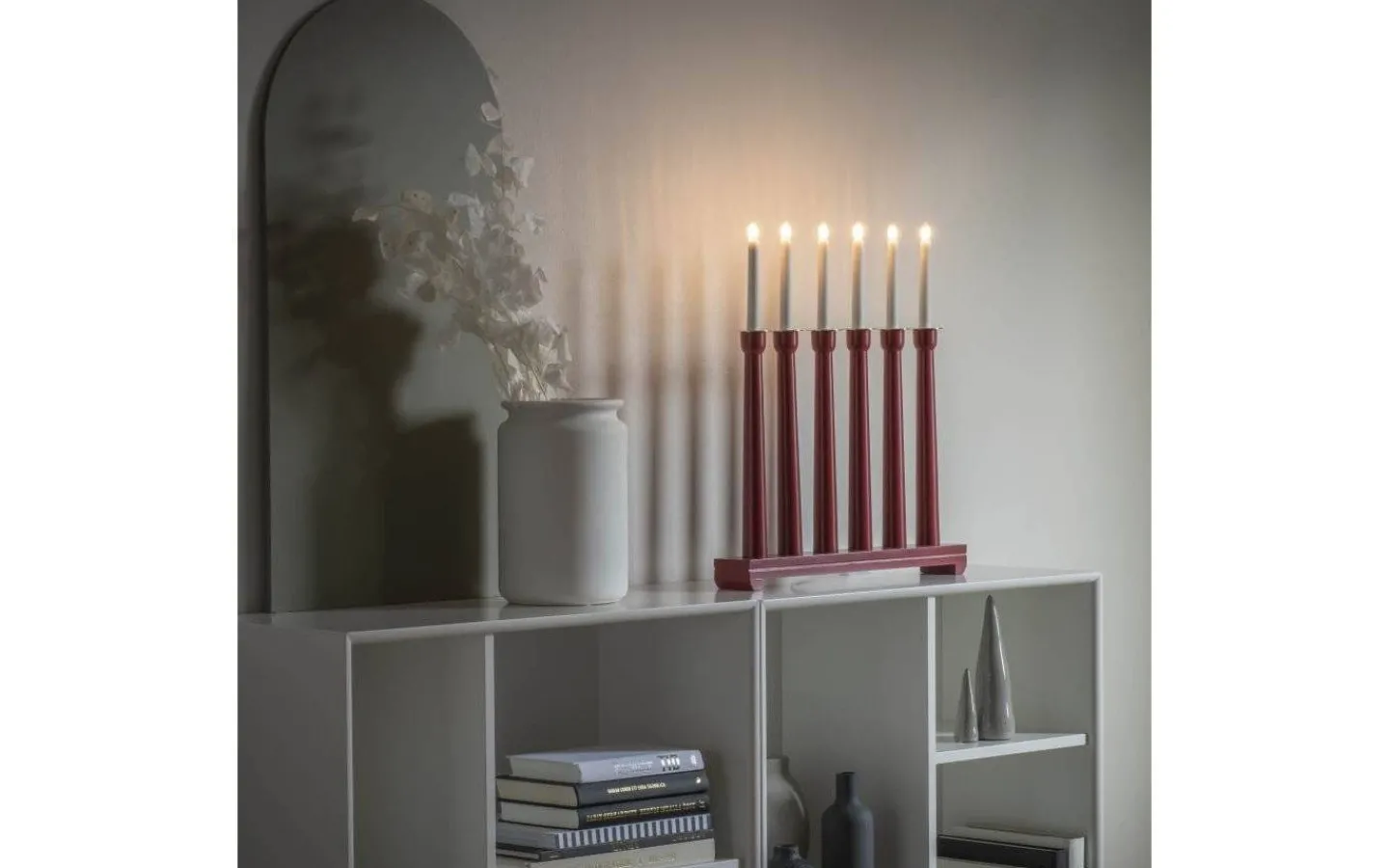 Konstsmide Lovis Adventsljusstake 6L 50cm Röd* Visa Alla Adventsljusstakar|Adventsljusstakar 31-60 Cm