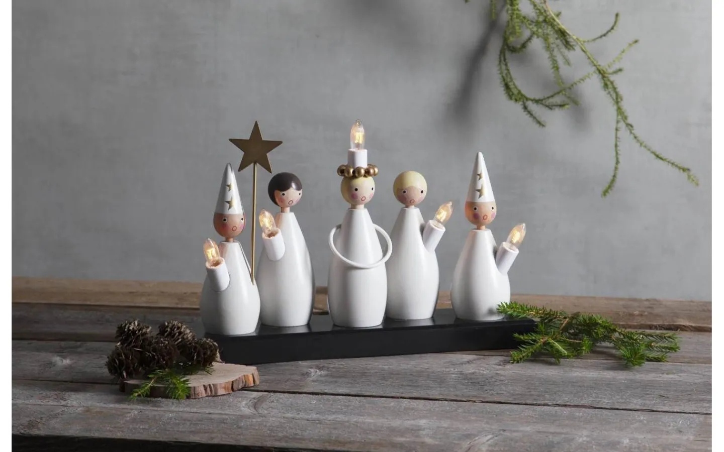 Star Trading Luciakör Adventsljusstake Vit 22cm* Adventsljusstakar 0-30 Cm