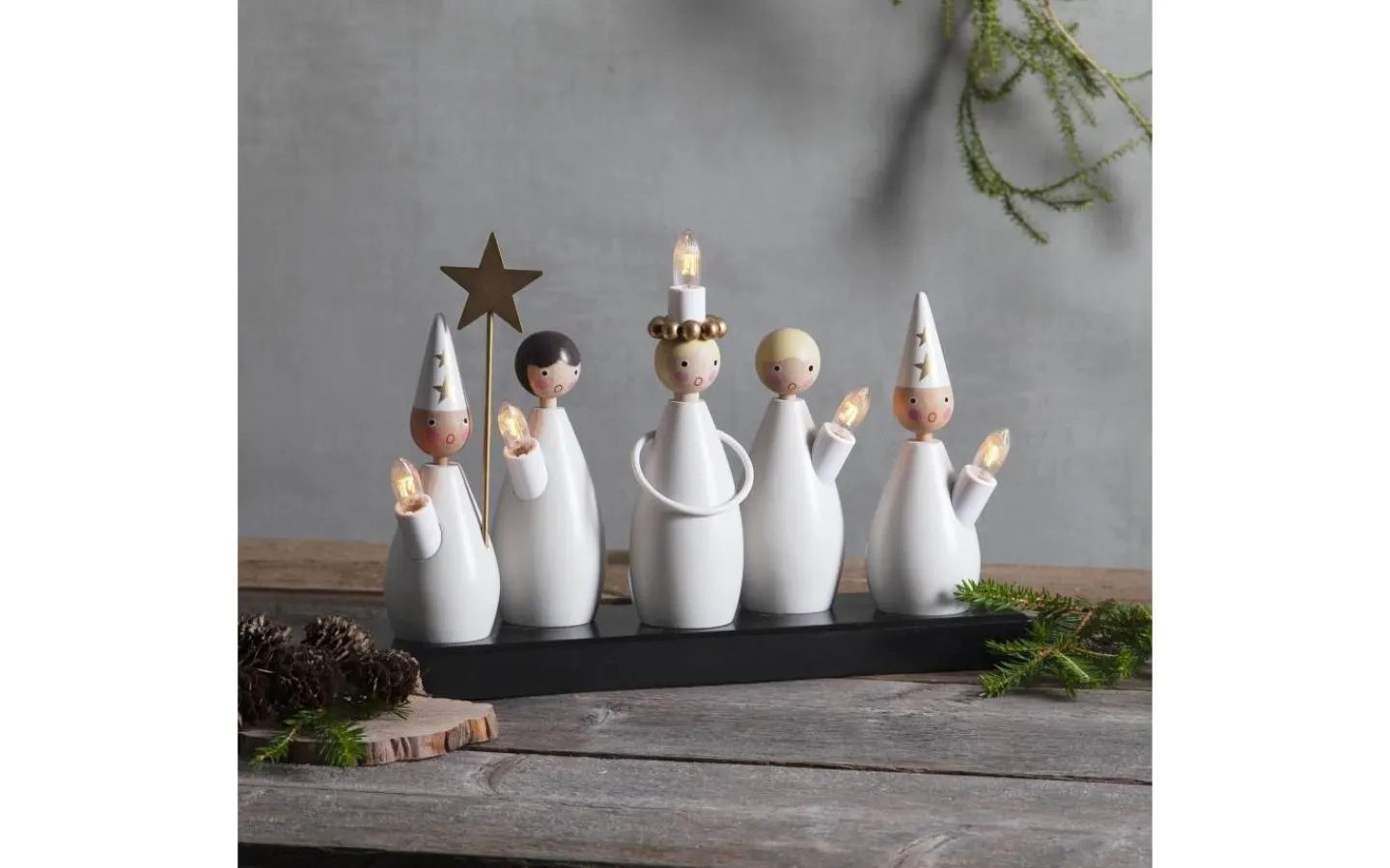 Star Trading Luciakör Adventsljusstake Vit 22cm* Adventsljusstakar 0-30 Cm