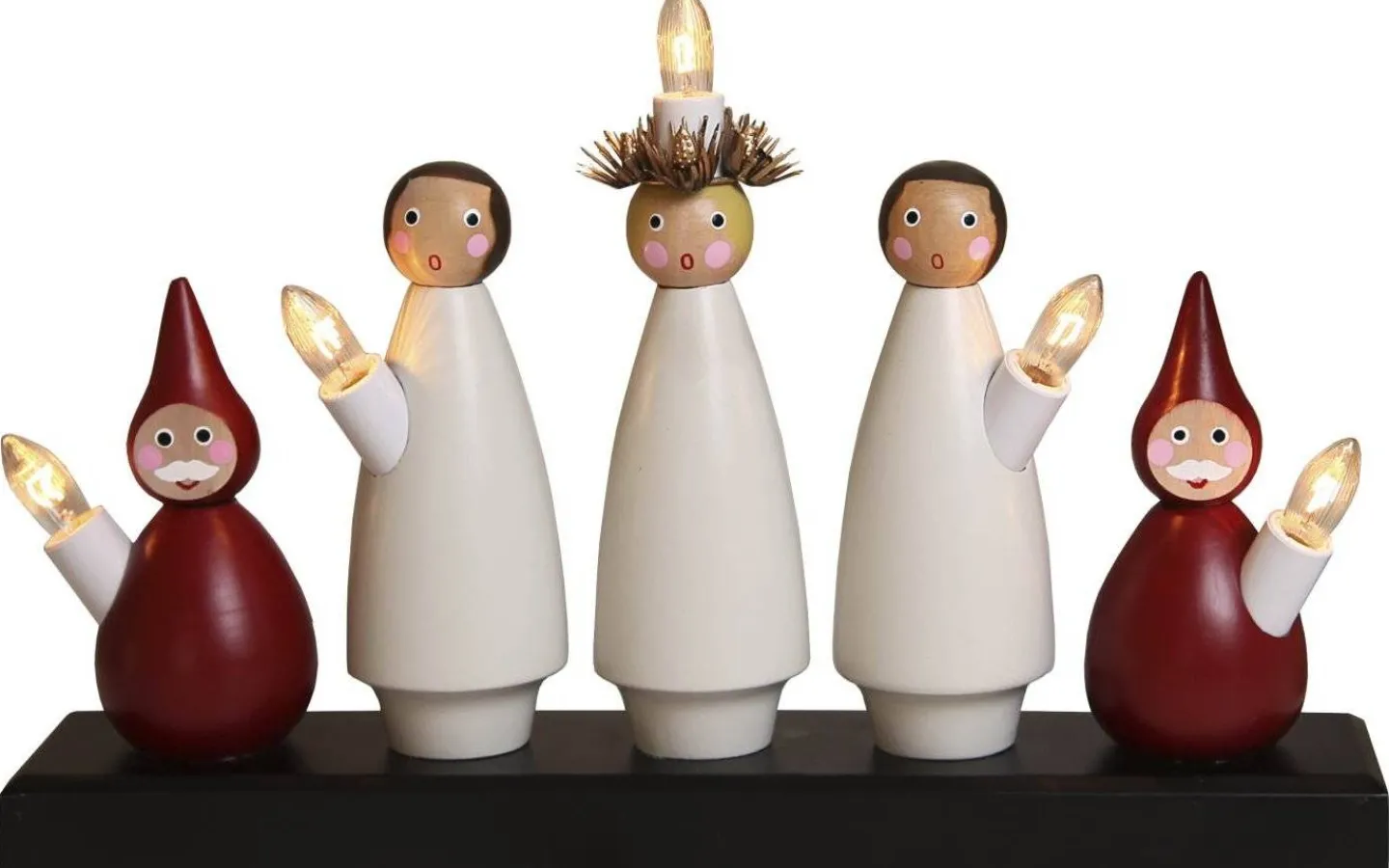 Star Trading Luciakör Adventsljusstake Röd/Vit 22cm* Visa Alla Adventsljusstakar|Adventsljusstakar 0-30 Cm