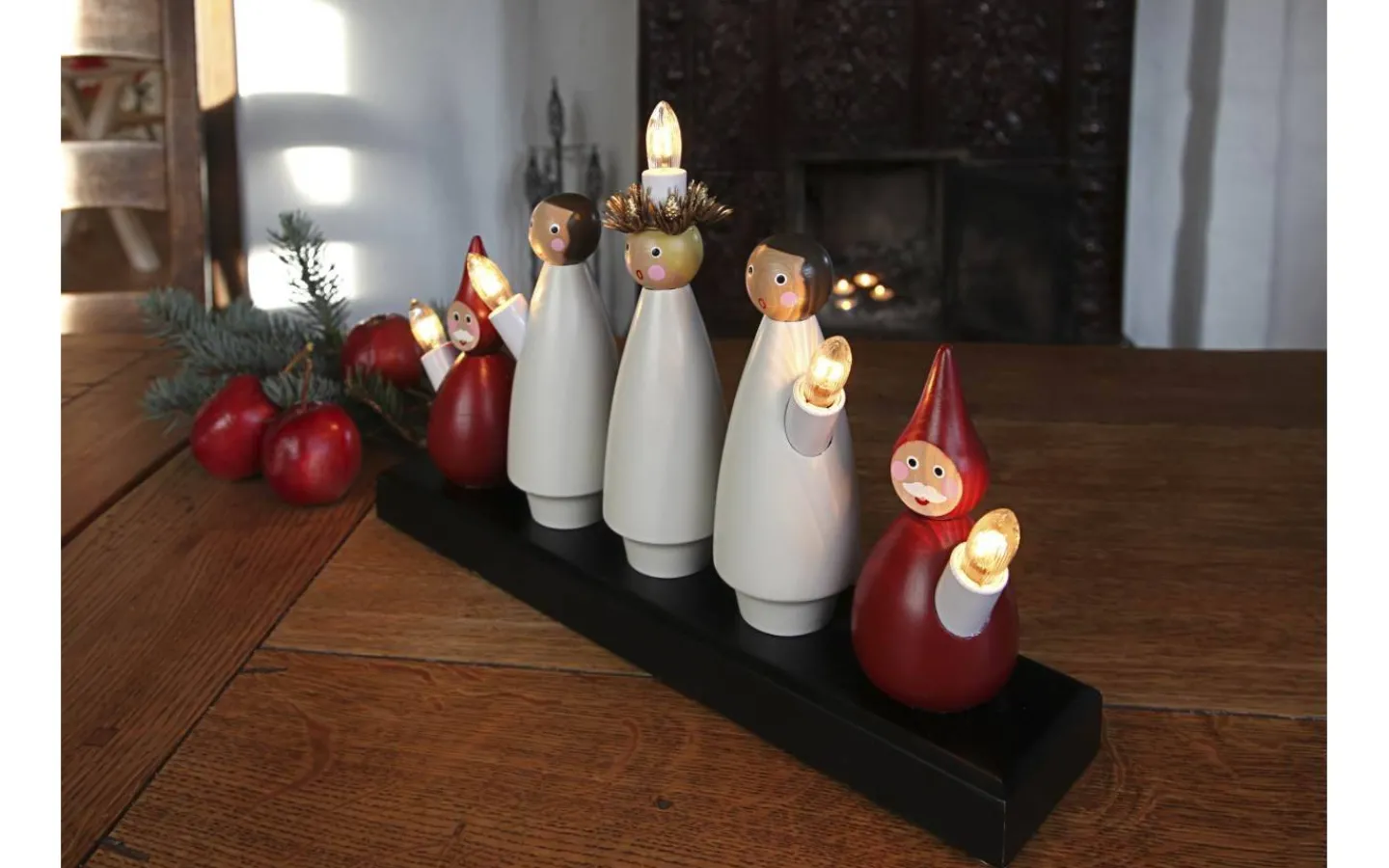 Star Trading Luciakör Adventsljusstake Röd/Vit 22cm* Visa Alla Adventsljusstakar|Adventsljusstakar 0-30 Cm