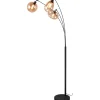 Trio Lighting Lumina Golvlampa 3-delad E14 matt svart/bärnsten* Golvlampor|Golvläslampor