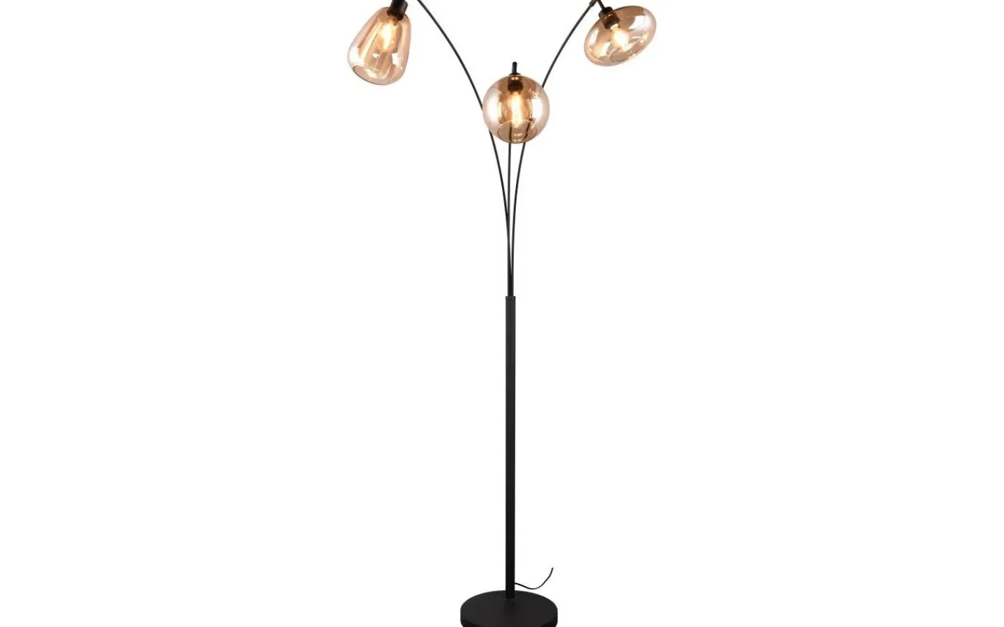 Trio Lighting Lumina Golvlampa 3-delad E14 matt svart/bärnsten* Golvlampor|Golvläslampor