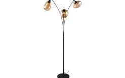 Trio Lighting Lumina Golvlampa 3-delad E14 matt svart/bärnsten* Golvlampor|Golvläslampor
