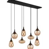 Avlånga Taklampor<Trio Lighting Lumina Takpendel 8-delad E14 matt svart/bärnsten
