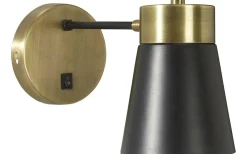 Luna Vägglampa 13cm Svart/Antikmässing