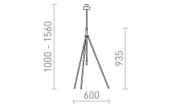 Golvfötter<Rendl Luton Golvfot 156cm Svart/Mässing