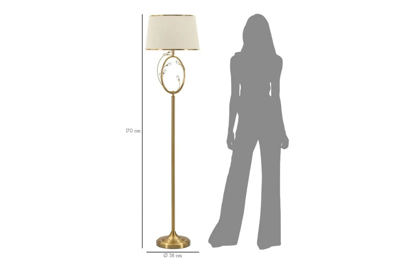 Golvlampor<Mauro Ferretti Lux Golvlampa 170cm Guld