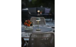 Uppladdningsbara Lampor Utomhus|Uppladdningsbara Lampor Utomhus<Konstsmide Lyon Uppladdningsbar Bordslampa LED CCT+RGB 30cm Gröngrå IP54