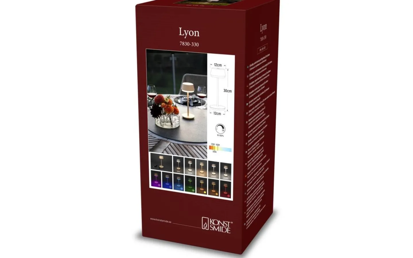 Konstsmide Lyon Uppladdningsbar Bordslampa LED CCT+RGB 30cm Sand IP54* Uppladdningsbara Lampor Utomhus|Uppladdningsbara Lampor Utomhus