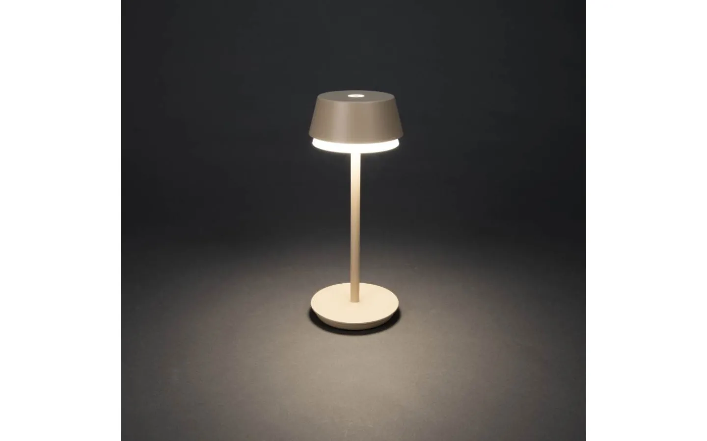 Konstsmide Lyon Uppladdningsbar Bordslampa LED CCT+RGB 30cm Sand IP54* Uppladdningsbara Lampor Utomhus|Uppladdningsbara Lampor Utomhus