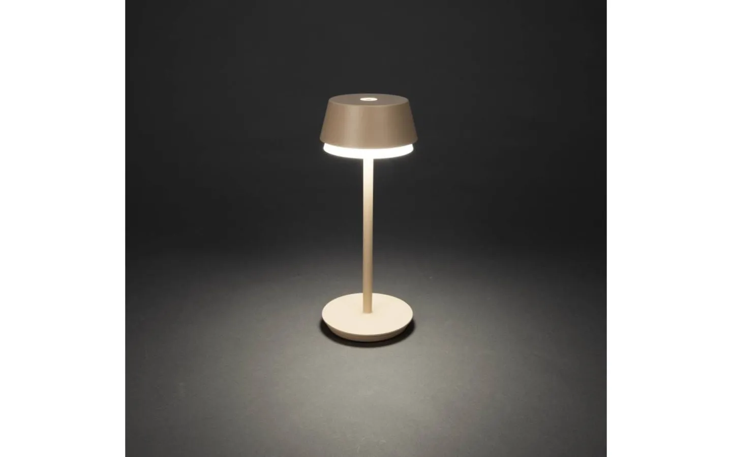 Konstsmide Lyon Uppladdningsbar Bordslampa LED CCT+RGB 30cm Sand IP54* Uppladdningsbara Lampor Utomhus|Uppladdningsbara Lampor Utomhus