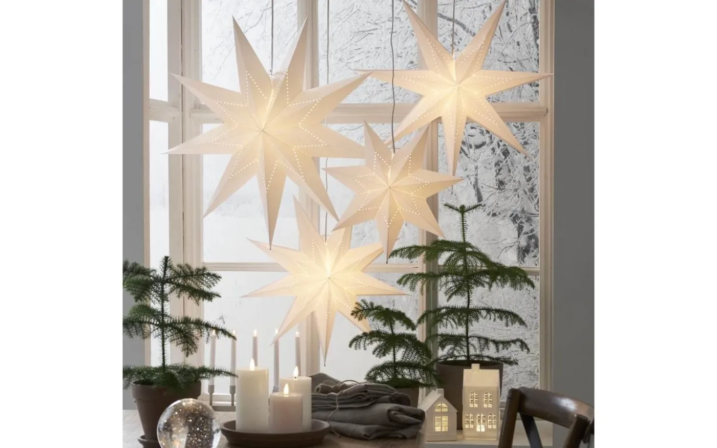 Lysa Julstjärna 80cm Vit