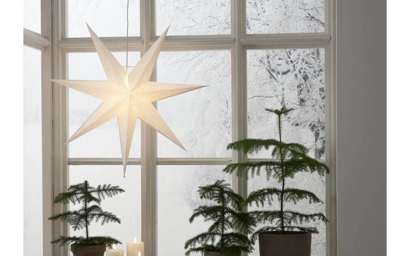 Lysa Julstjärna 70cm Vit