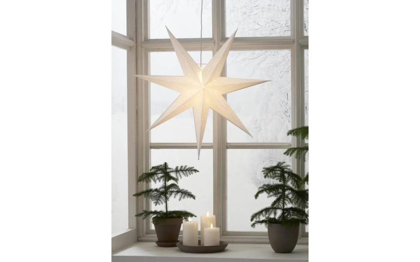 Lysa Julstjärna 70cm Vit