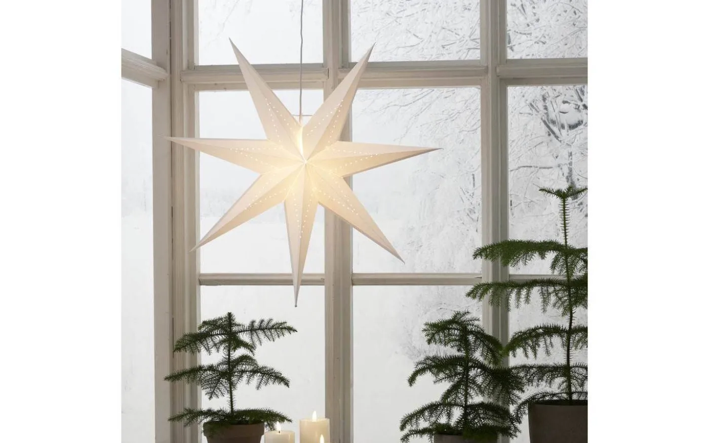 Lysa Julstjärna 70cm Vit